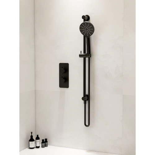 Distinct, Tasman Round Two-Handle Twin-Outlet Concealed Valve, Brass Plate