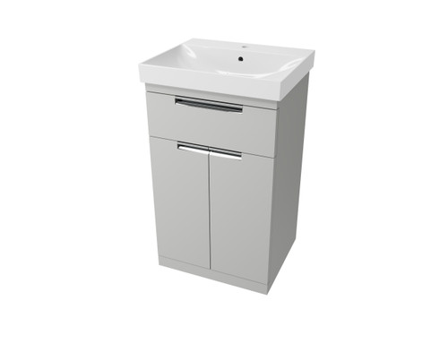 Distinct Dedham Floor Mounted Basin Unit, 500mm, Light Grey (Unit Only)