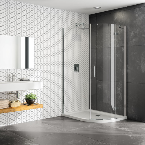 Distinct 8 Frameless Single Door Offset Quadrant Enclosure 900mm