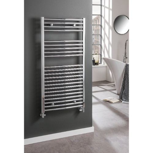 Distinct Cross Bar Curved Towel Rail, 25mm, 1200mm x 500mm, Heating Only