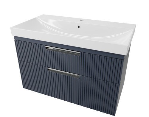 Distinct Dedham 800mm Fluted Wall Mounted 2 Drawer Basin Unit (Unit Only)