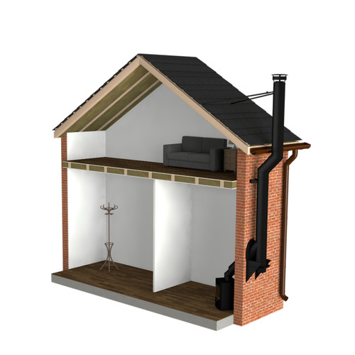 Dtw External Flue System Kit With Offset, 6"