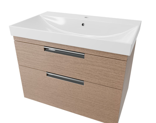 Distinct Dedham 700mm Two Drawer Basin Unit, Swiss Oak (Unit Only)