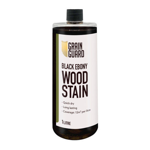 Grain Guard Wood Stain Water Based, Black Ebony, 1l
