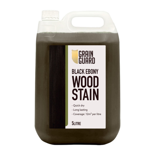Grain Guard Wood Stain Water Based, Black Ebony, 5l