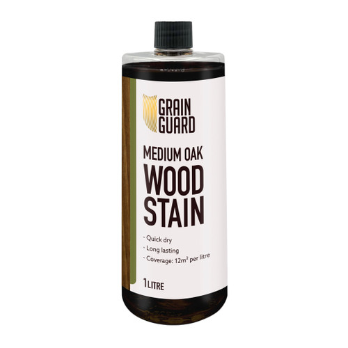 Grain Guard Wood Stain Water Based, Medium Oak, 1l