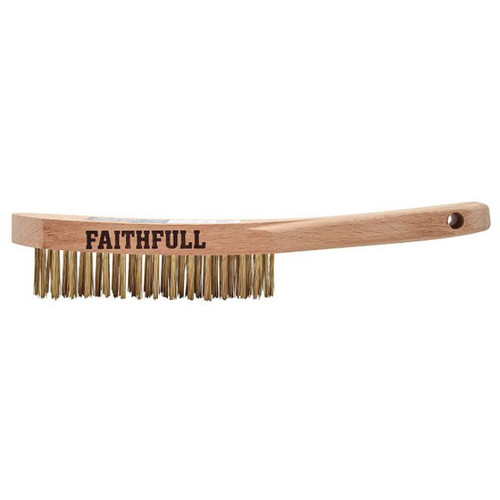 Faithfull Wire Scratch Brush, Brass, 4 Row