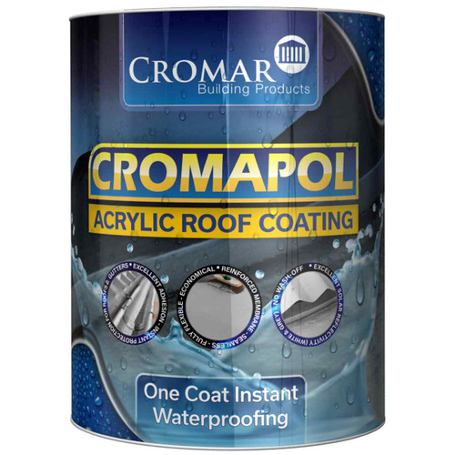 Cromar Cromopol Acrylic Roof Coating, Black, 5kg