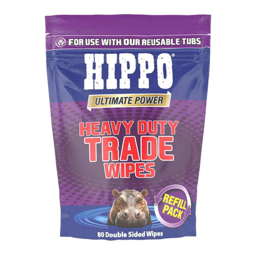 Hippo Heavy Duty Wipes Refill Pack, 80 Pack