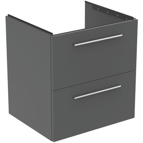 I.Life B Vanity Unit, 600mm, 2 Drawers, Matt Quartz Grey (Unit Only)
