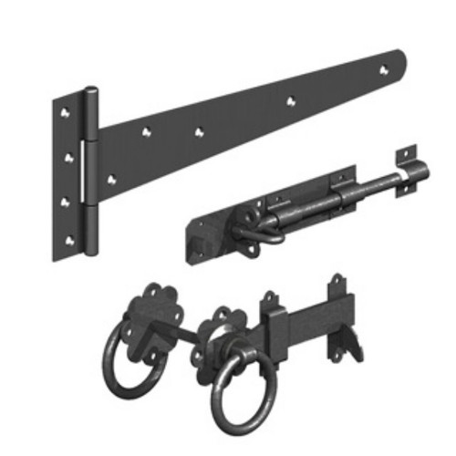 Birkdale External Side Gate Complete Kit With Ring Latch, Black