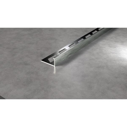 Tileasy 10mm Brush Chrome Utility Square Edge Metal Trim