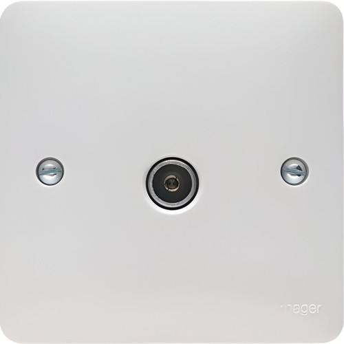 Hager Single Co-Ax Tv Socket, Female