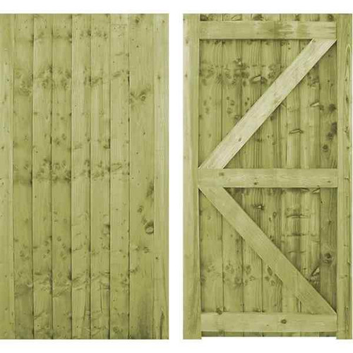 6ft x 3ft Pt Green Fully Framed Feather Edge Gate