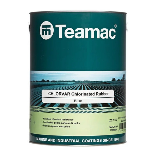Teamac Chlorvar Chlorinated Rubber Paint, Blue Gloss, 5l