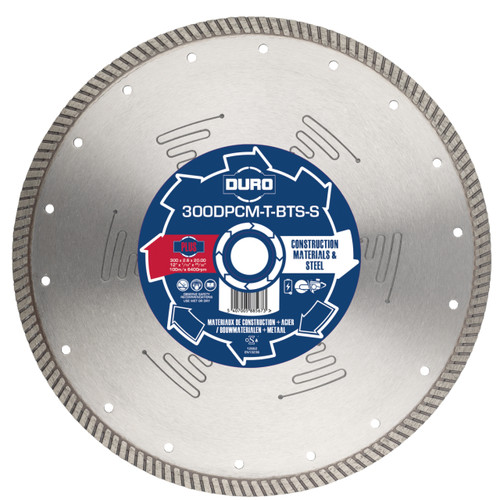 Duro Diamond Blade, 300mm, For Construction Materials, Noise Reduced