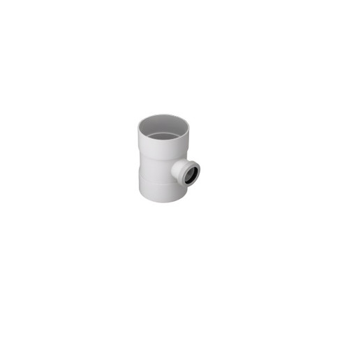 Soil 110mm Boss Pipe, 87.5 Degree Double Solvent Socket, 40mm Connection, White