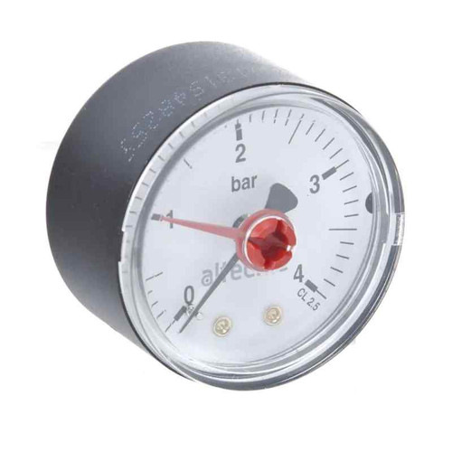 Altecnic 0-4 bar Centre Back Gauge, 1/4 Connection