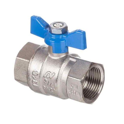 Altecnic Compression Brass Butterfly Valve with Blue Handle, 28mm