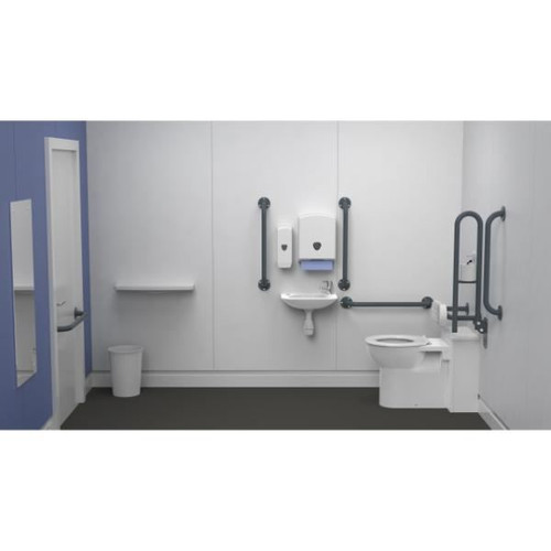 Back To Wall Concealed Cistern, Basin, Rails, Seat and Extended Lever (Chrome)