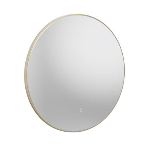 Coral, Circular Mirror, Black