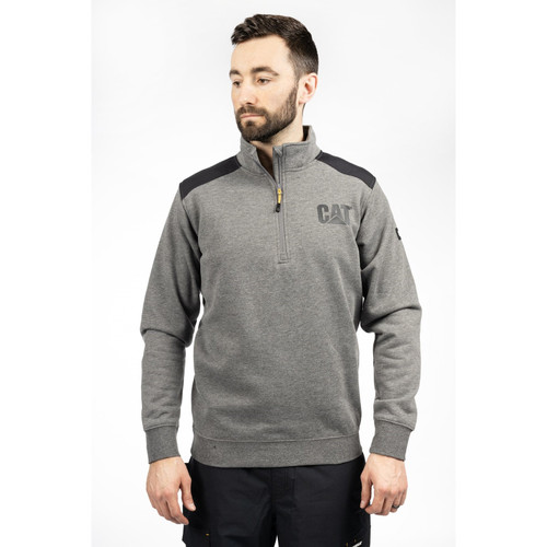 Caterpillar Essential 1/4 Zip Sweatshirt  - Dark Heather Grey -  Size XXL