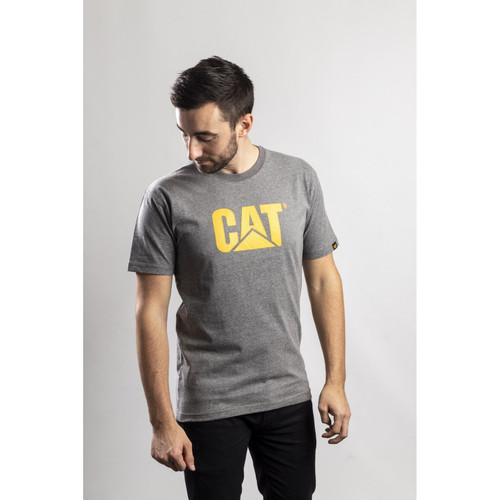 Caterpillar Trademark Logo T Shirt  - Dark Heather Grey -  Size Sml