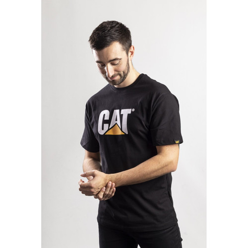 Caterpillar Trademark Logo T Shirt  - Black -  Size Lge