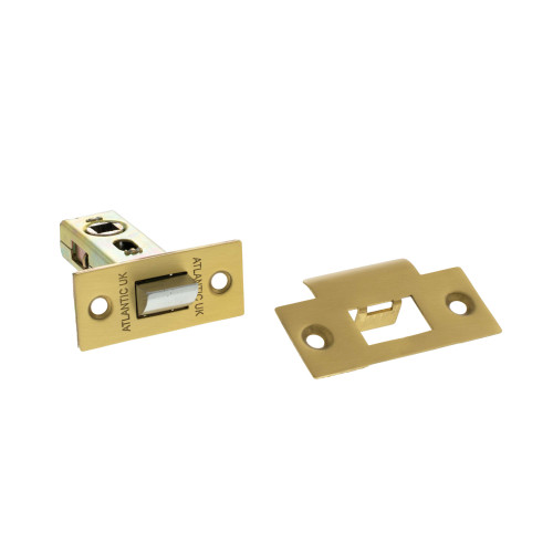 Atlantic Bolt Through Tubular Latch, 2.5" - Satin Brass
