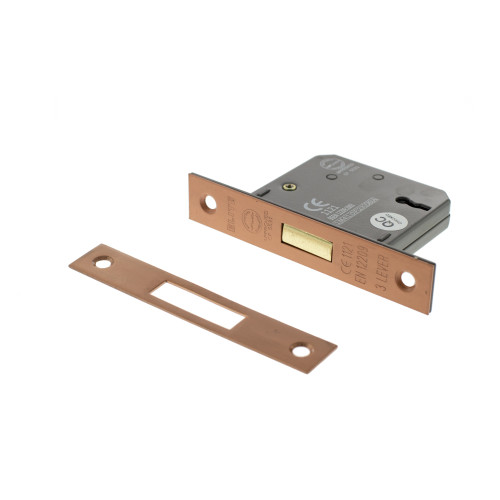 Atlantic 3 Lever Key Deadlock, 3" Urban Satin Copper