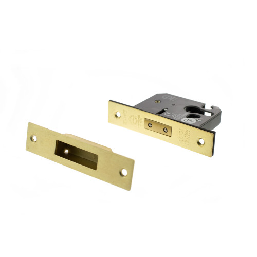 Atlantic Euro Deadlock, 2.5", Satin Brass