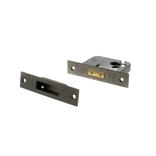 Atlantic Euro Deadlock, 3", Distressed Silver