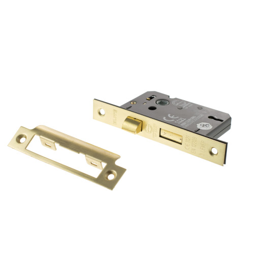 Atlantic 3 Lever Key Sashlock, 2.5", Satin Brass