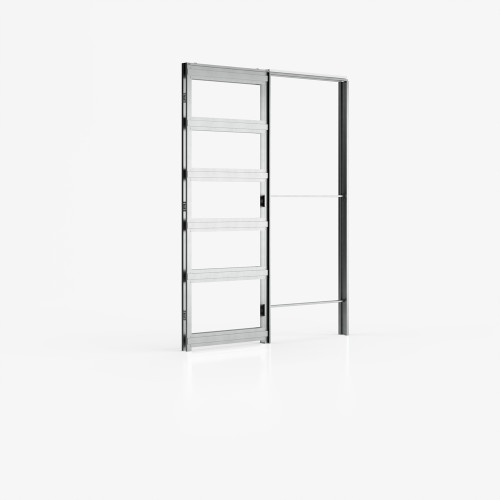 Ermetika EvoKit Pocket Door System, 626mm x 2040mm Door, 100mm Width, Raw Wood