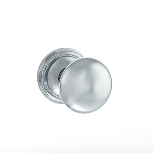 Old English Harrogate Brass Mushroom Mortice Knob, Polished Chrome