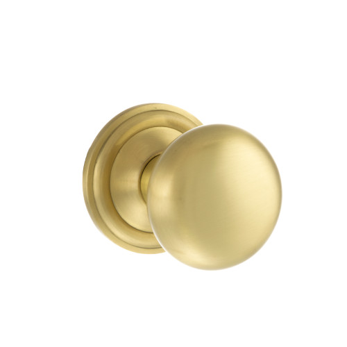 Old English Harrogate Brass Mushroom Mortice Knob, Satin Brass