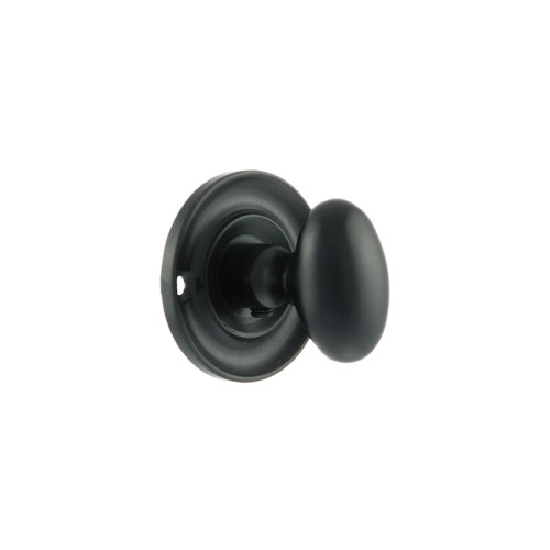 Old English Solid Brass Oval Wc Turn and Release, Matt Black