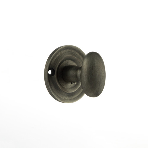 Old English Solid Brass Oval Wc Turn And Release, Matt Gun Metal