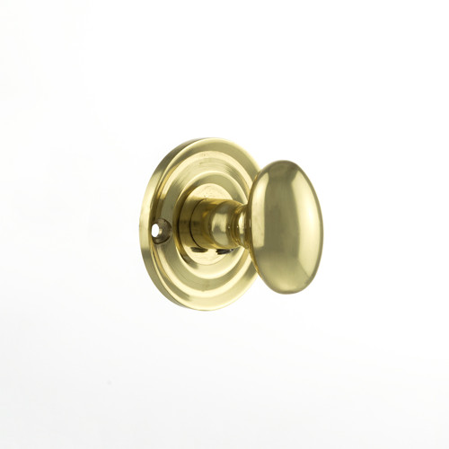Old English Solid Brass Oval Wc Turn and Release, Polished Brass