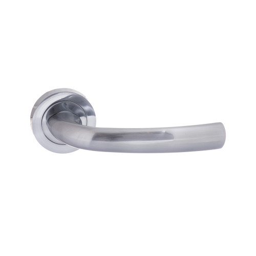 Status Nevada Lever Door Handle On Round Rose, Satin Chrome