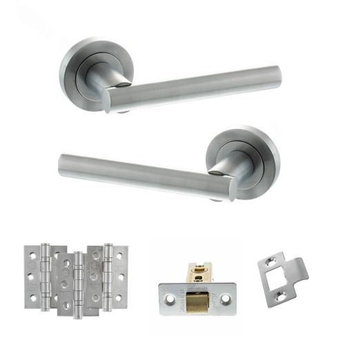 Nebraska Door Handle Pack With 3-inch Ce Latch And 3-inch Fire Hinges X3, Sc