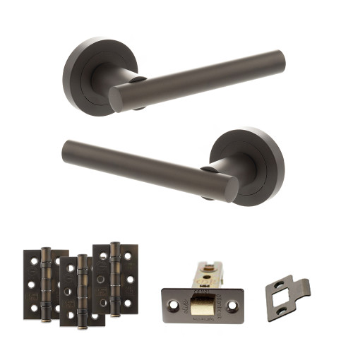 Nebraska Door Handle Pack With 3-inch Ce Latch And 3-inch Fire Hinges X3