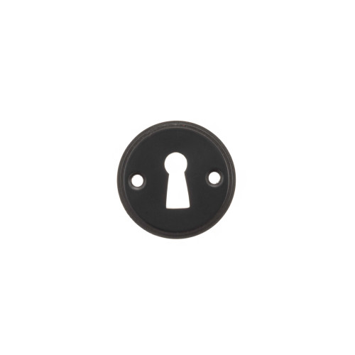 Millhouse Brass Solid Brass Open Key Hole Escutcheons, Matt Black
