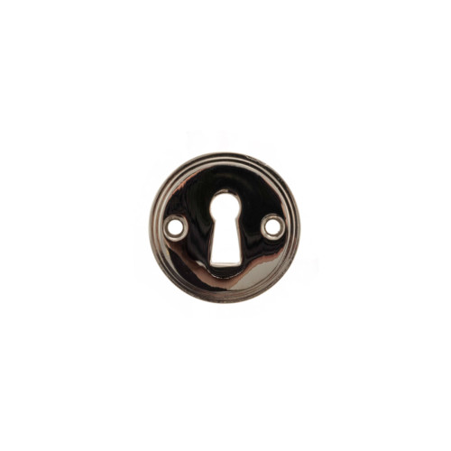 Mhb Brass Open Key Hole Escutcheons, Polished Nickel