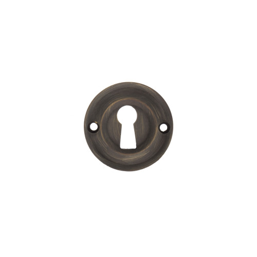 Old English Solid Brass Open Key Hole Escutcheons, Urban Bronze