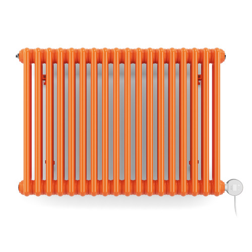 Traditional 3 Column Deep Electric Radiator With Terma Veo Heating Element 600x834x130 Orange (RAL 2004)