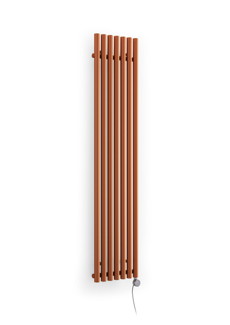 Smooth Textured Copper Oil Filled Electric Radiator With 40mm Cylindrical Chunky Bars 1800x370x96 True Copper