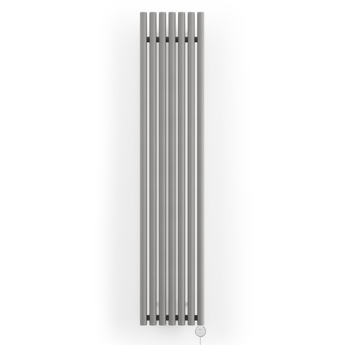 Rough Textured Grey Oil Filled Electric Radiator, 40mm Cylindrical Chunky Bars, With Terma Veo Heating Element And Wifi Technology 1800x370x96 Salt n Pepper