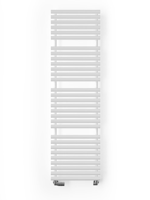 Smooth Silk Texture White Heated Towel Rail, 40mm Diameter Bars 1800x520x127 White RAL 9016