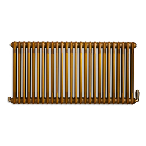 Smooth Brass Tinted Lacquered Steel Traditional Style Column Radiator 600x1194x130 Brass Lacquer